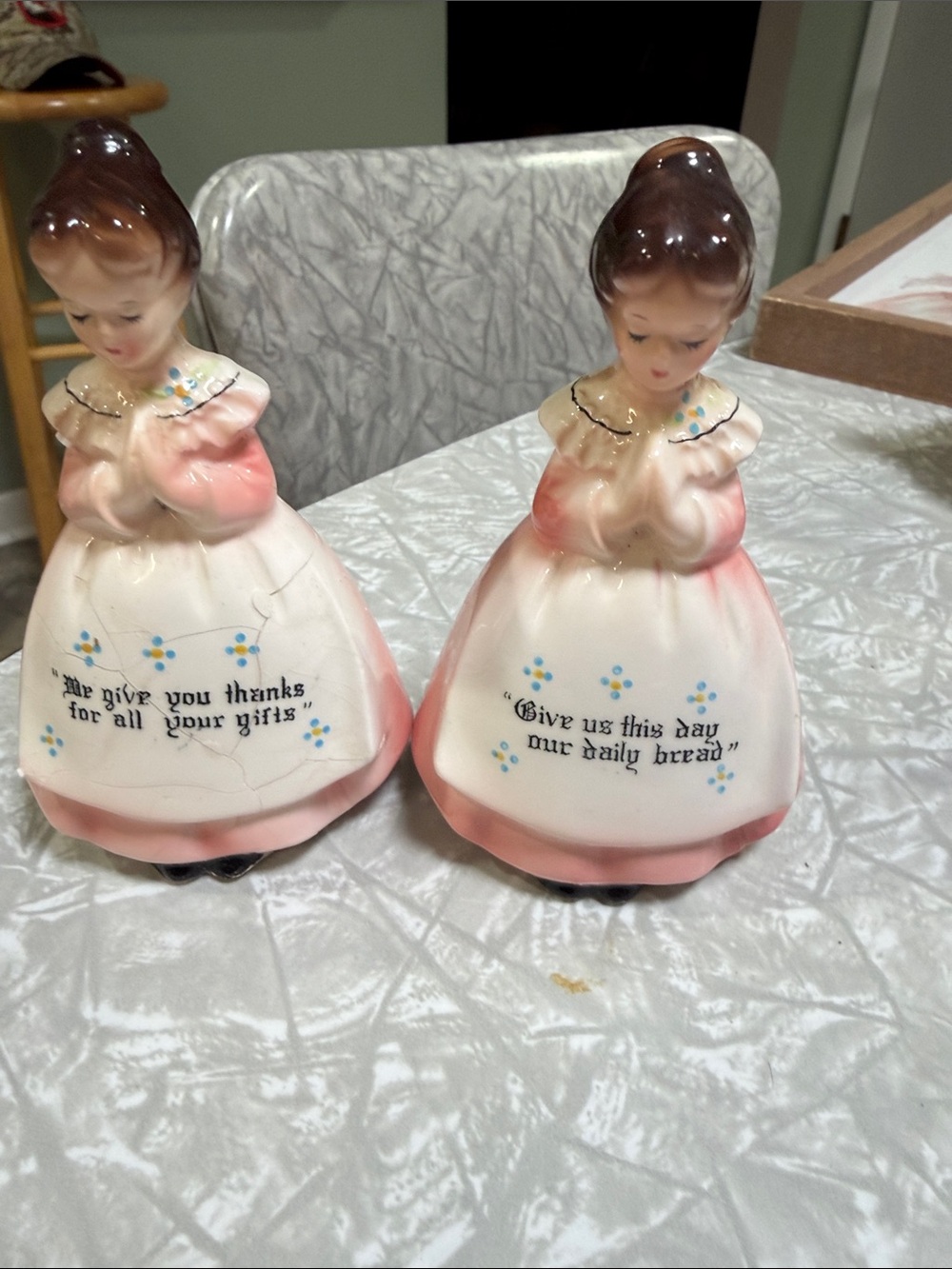 Vintage Praying Girl Salt & Pepper Shakers